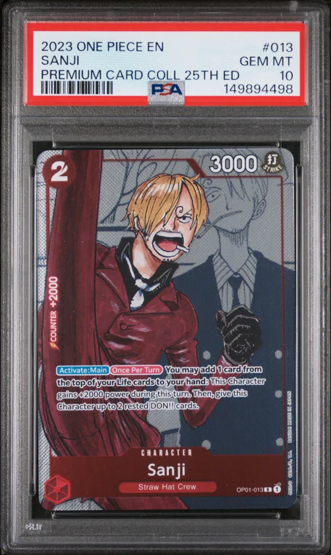 2023 #013 Sanji PSA 10 One Piece Premium Card Collection 25th Edition