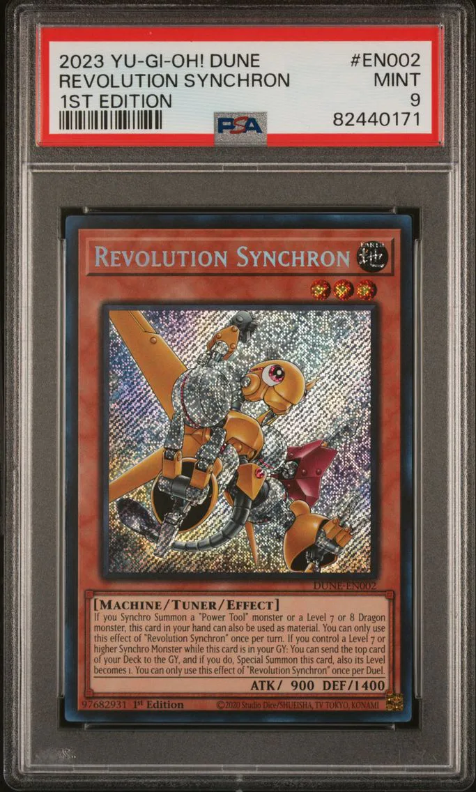 2023 #EN002 Revolution Synchron 1st Edition PSA 9 YU-GI-Oh! Dune-Duelist Nexus