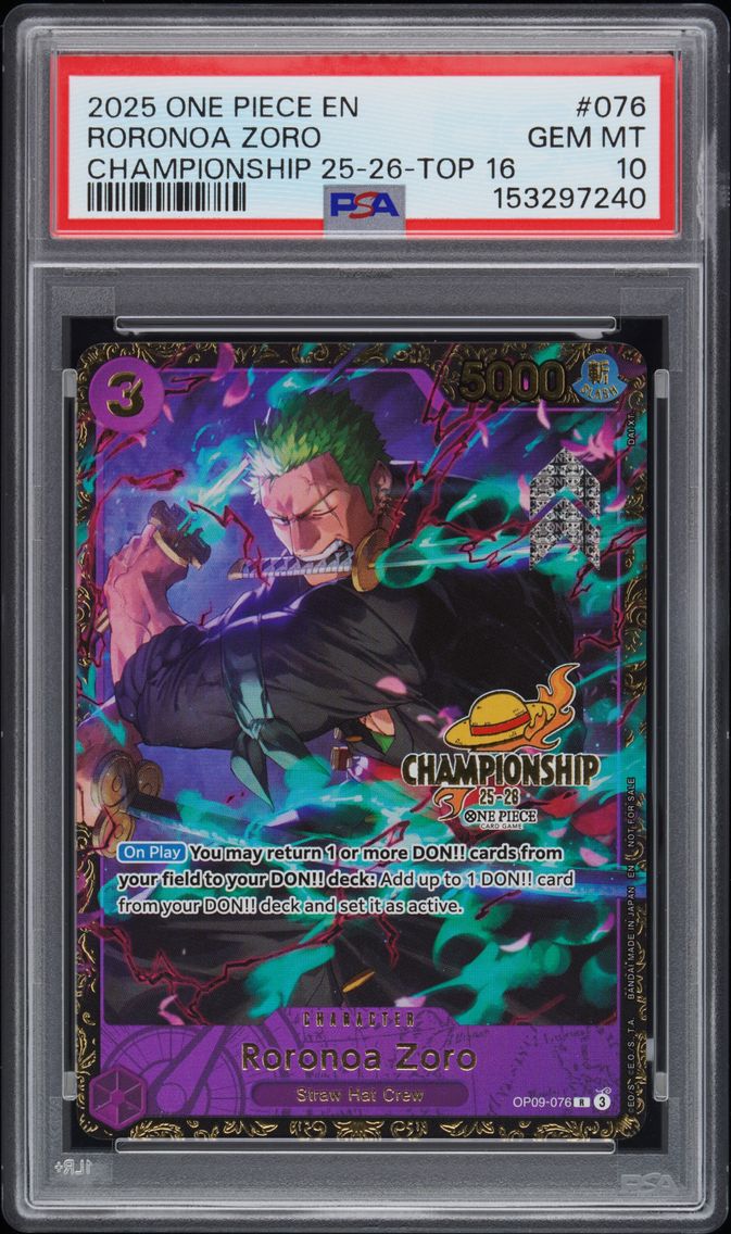 2025 #076 Roronoa Zoro PSA 10 Pr