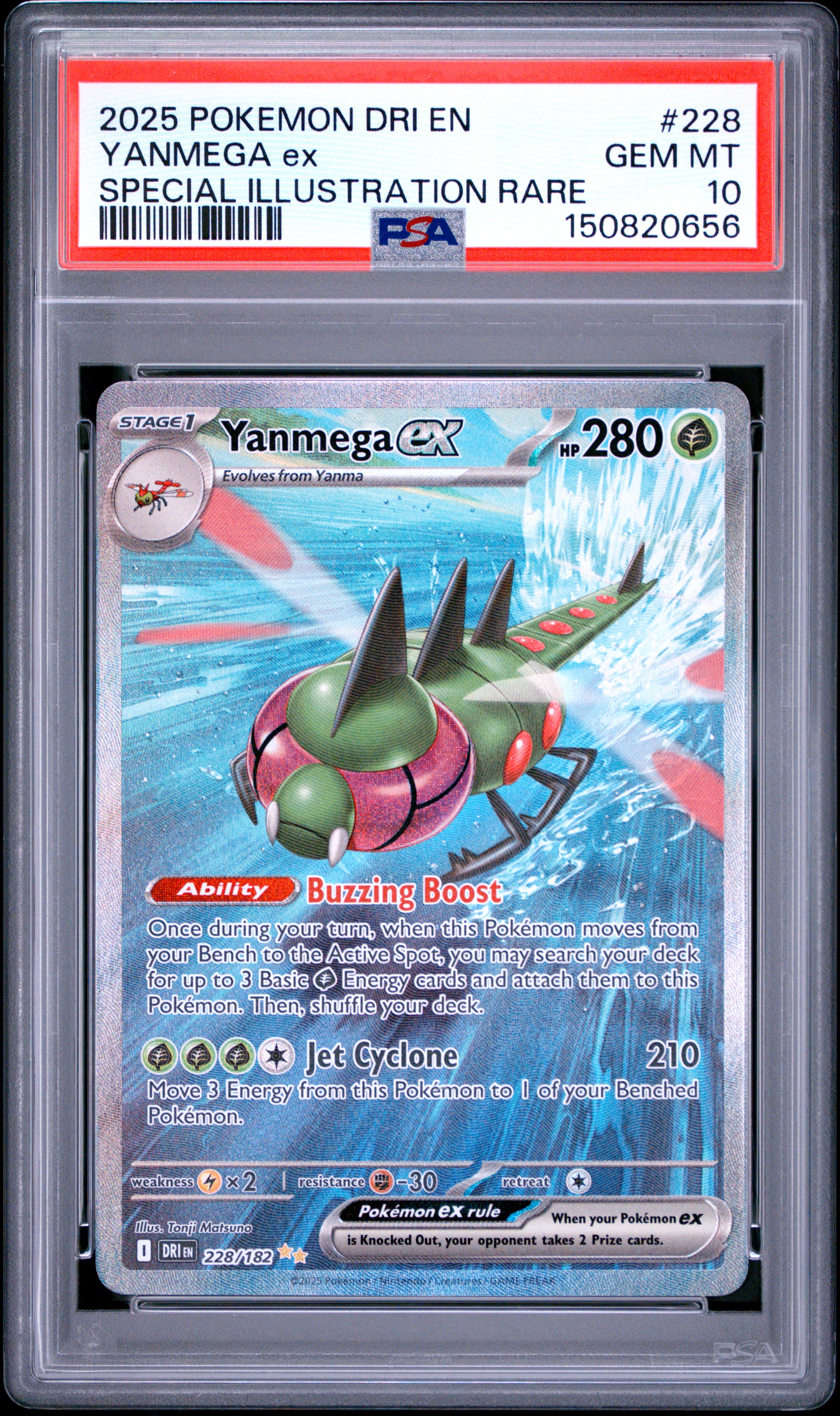 2025 #228 Yanmega Ex PSA 10 Dri En-Destined Rivals