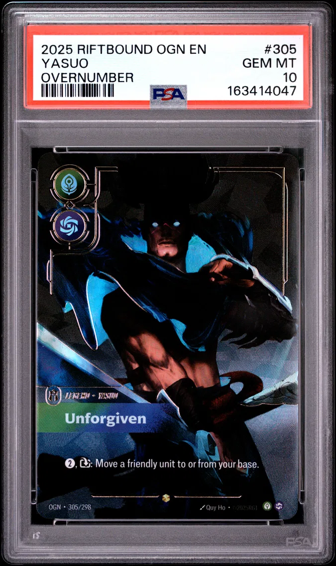 2025 #305 Yasuo - Unforgiven PSA 10 Riftbound: League of Legends Ogn-Origins