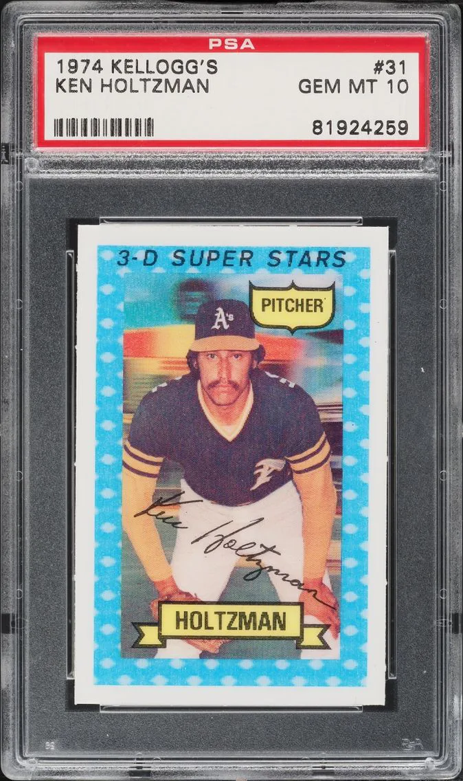 1974 #31 Ken Holtzman PSA 10 Kellogg's