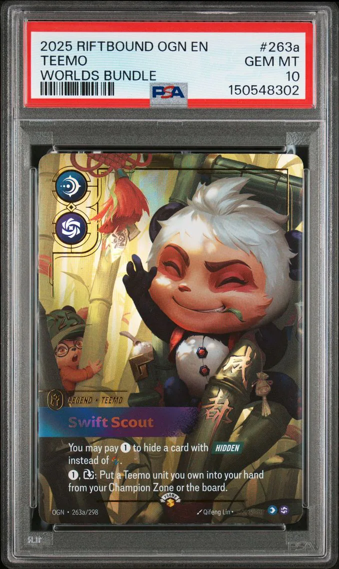 2025 #263a Teemo - Swift Scout PSA 10 Riftbound: League of Legends Ogn-Origins