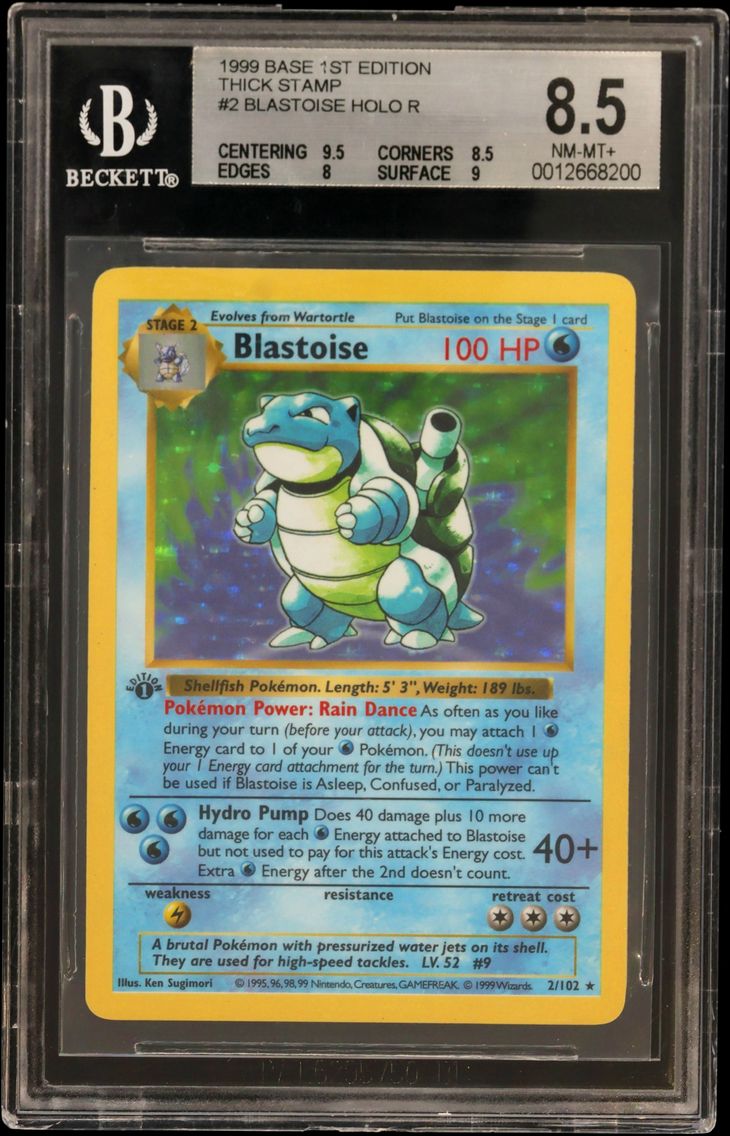 1999 #2 Blastoise HOLO R BGS 8.5