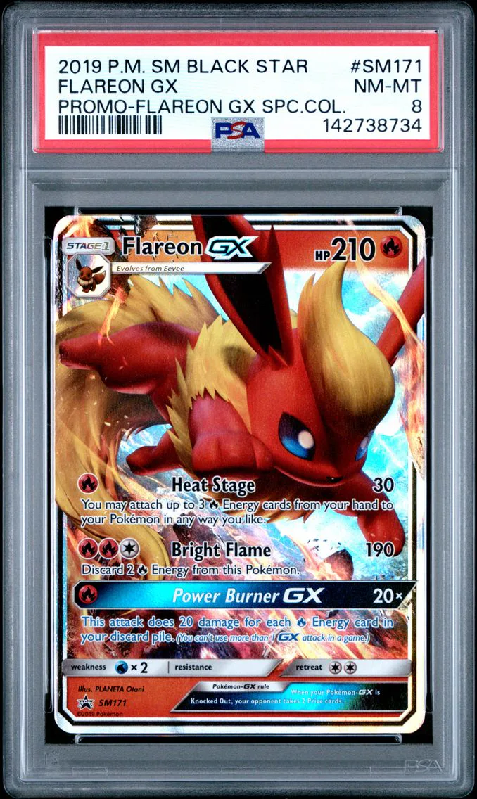 2019 #SM171 Flareon GX PSA 8 SM Black Star Promo Pokemon
