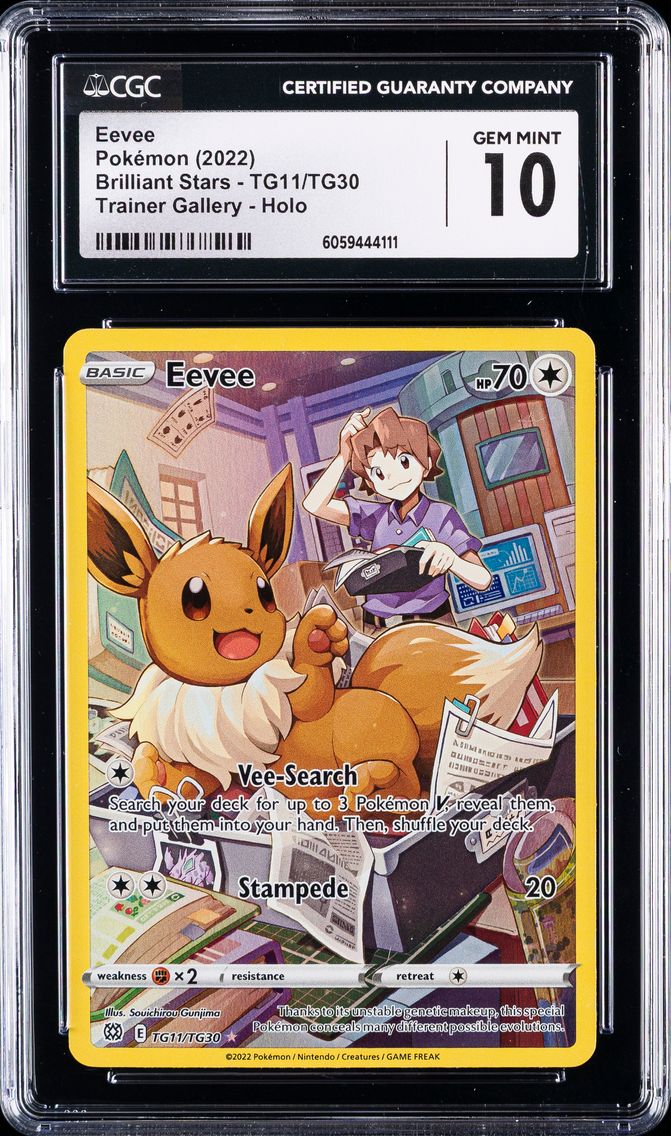 2022 #TG11 Full Art/Eevee CGC 10 Sword & Shield Brilliant Stars Pokemon