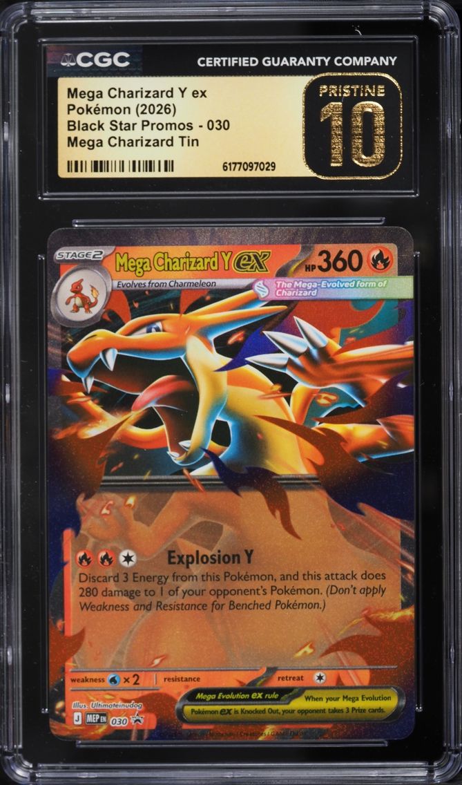2026 #30 Mega Charizard Y EX CGC 10 Pokemon Mega Evolution Promo Tin