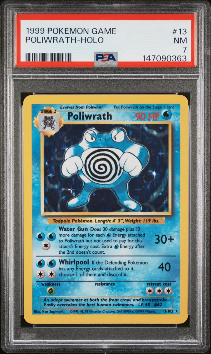 1999 #13 Poliwrath-Holo PSA 7 Game