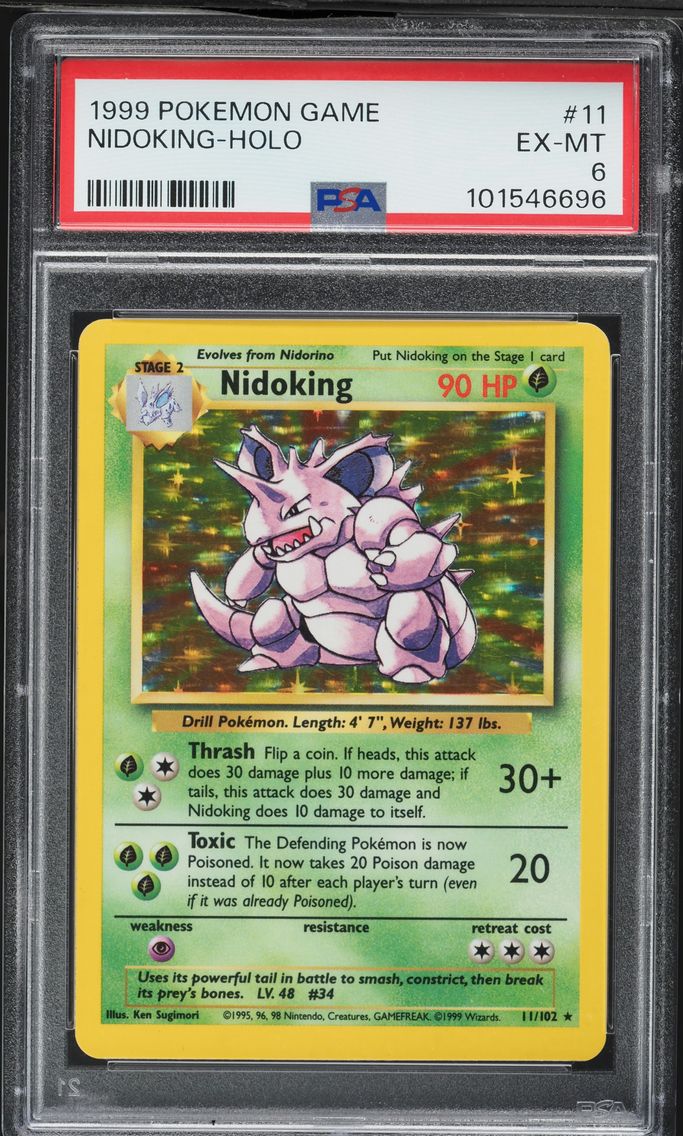1999 #11 Nidoking-Holo PSA 6 Game Pokemon