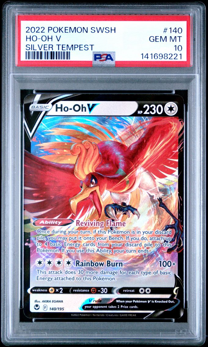 2022 #140 HO-Oh V PSA 10 Sword & Shield Silver Tempest Pokemon