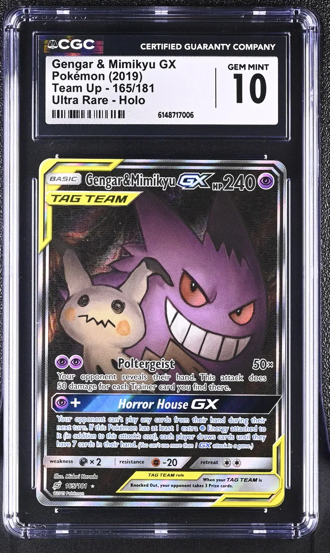 2019 #165 Gengar & Mimikyu GX CGC 10 Team Up - English