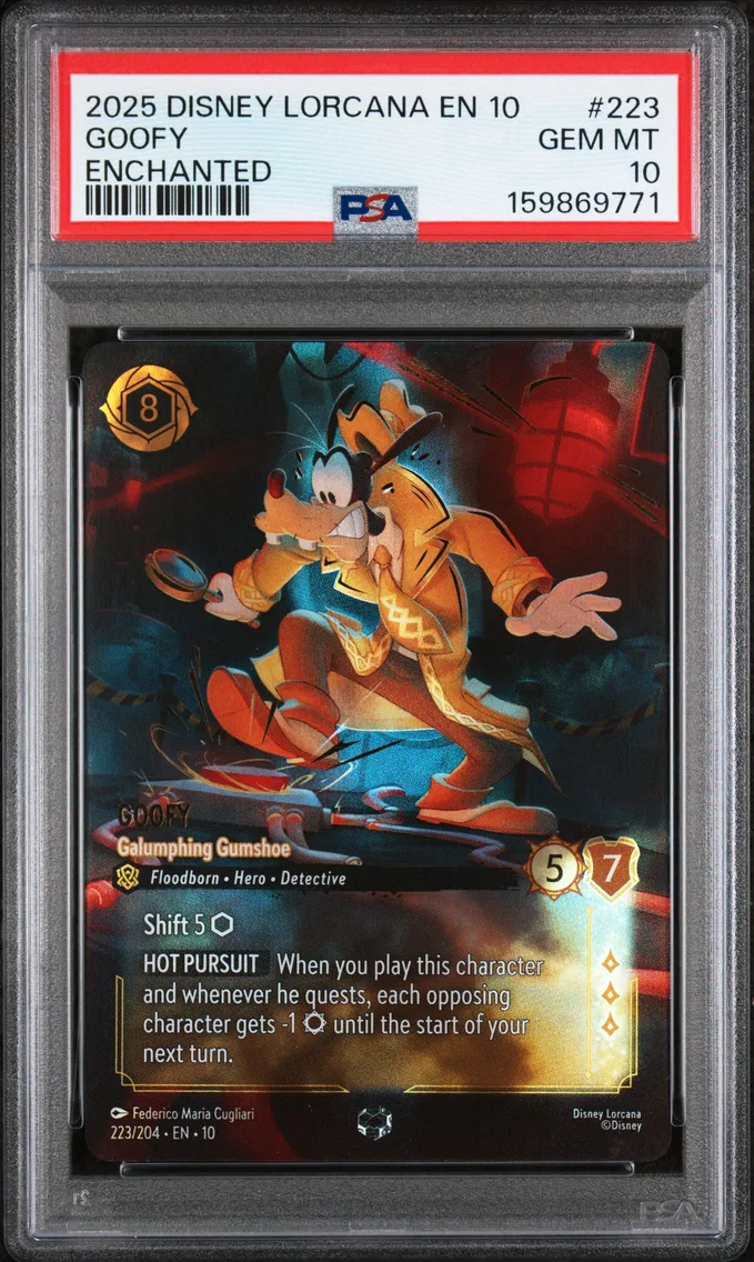 2025 #223 Goofy - Galumphing Gumshoe PSA 10 Disney Lorcana EN 10-Whispers in the Well