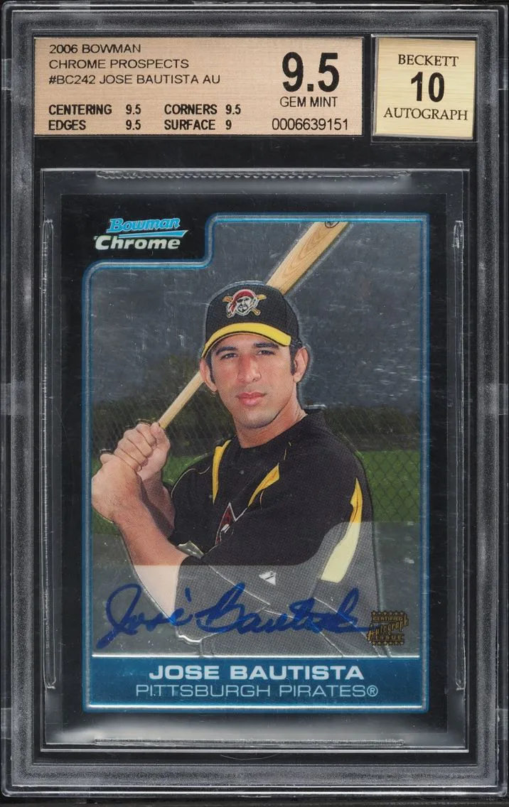 2006 Bowman Chrome Jose Bautista PROSPECT AUTO #BC242 BGS 9.5 GEM MINT