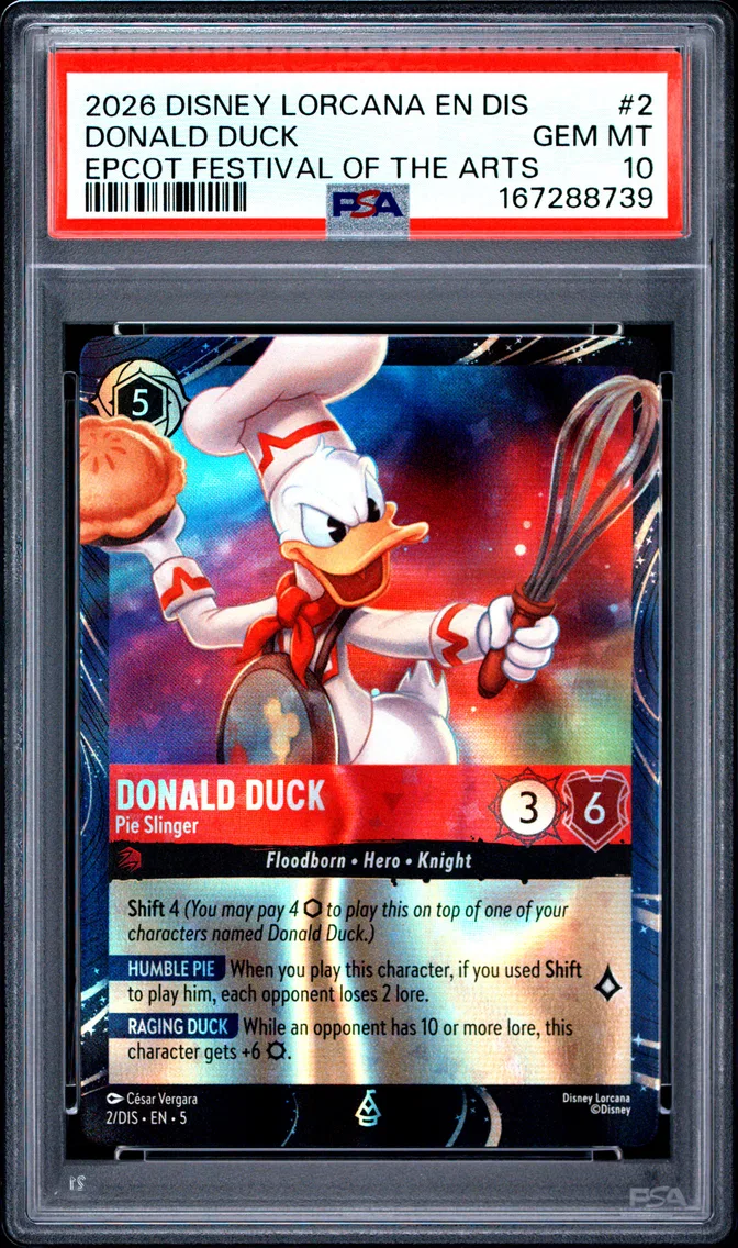 2026 #2 Donald Duck - Pie Slinger PSA 10 Disney Lorcana EN Dis-Magical Places Promo