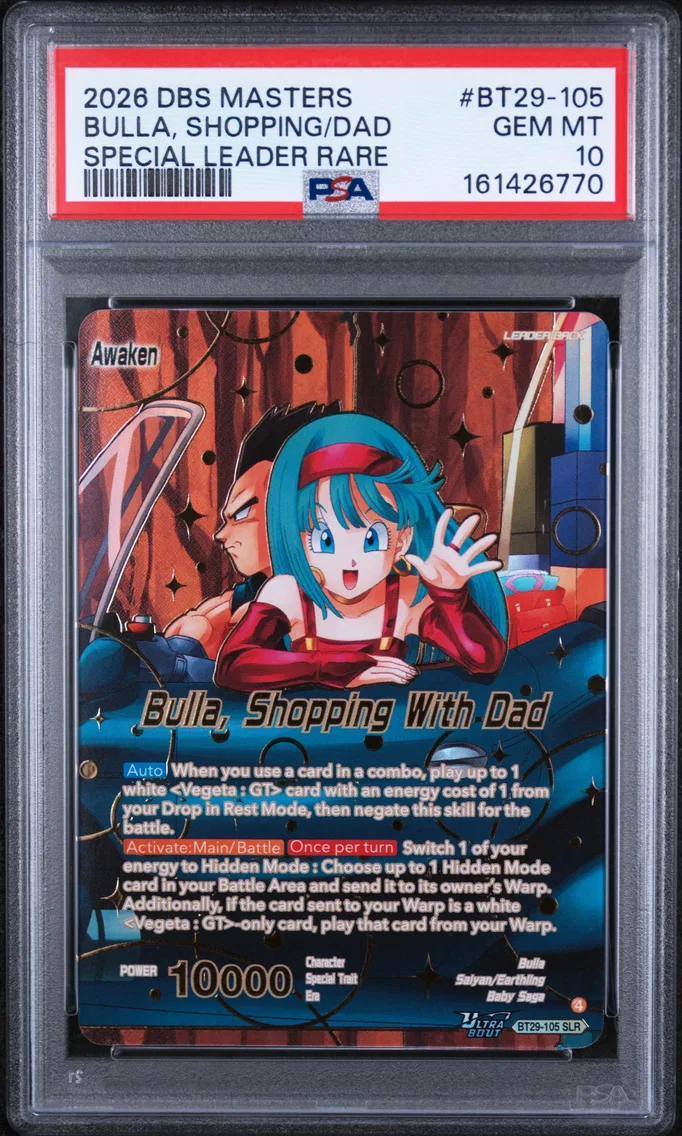 2026 #BT29-105 Bulla/Bulla, Shopping With Dad PSA 10 Dragon Ball Super Card Game Masters Series 29 Fearsome Rivals