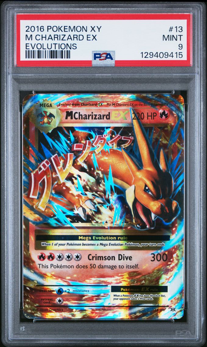 2016 #13 M Charizard EX PSA 9 XY Evolutions