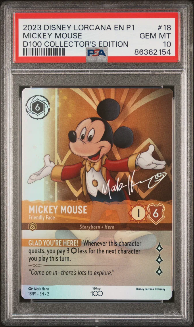 2023 #18 Mickey Mouse - Friendly Face PSA 10 Disney Lorcana EN P1-Promo