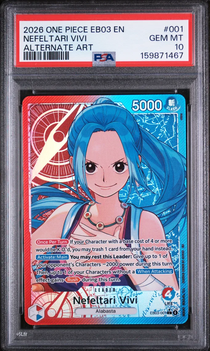 2026 #001 Nefeltari Vivi PSA 10 One Piece EB03-Extra Booster -One Piece Heroines Edition-
