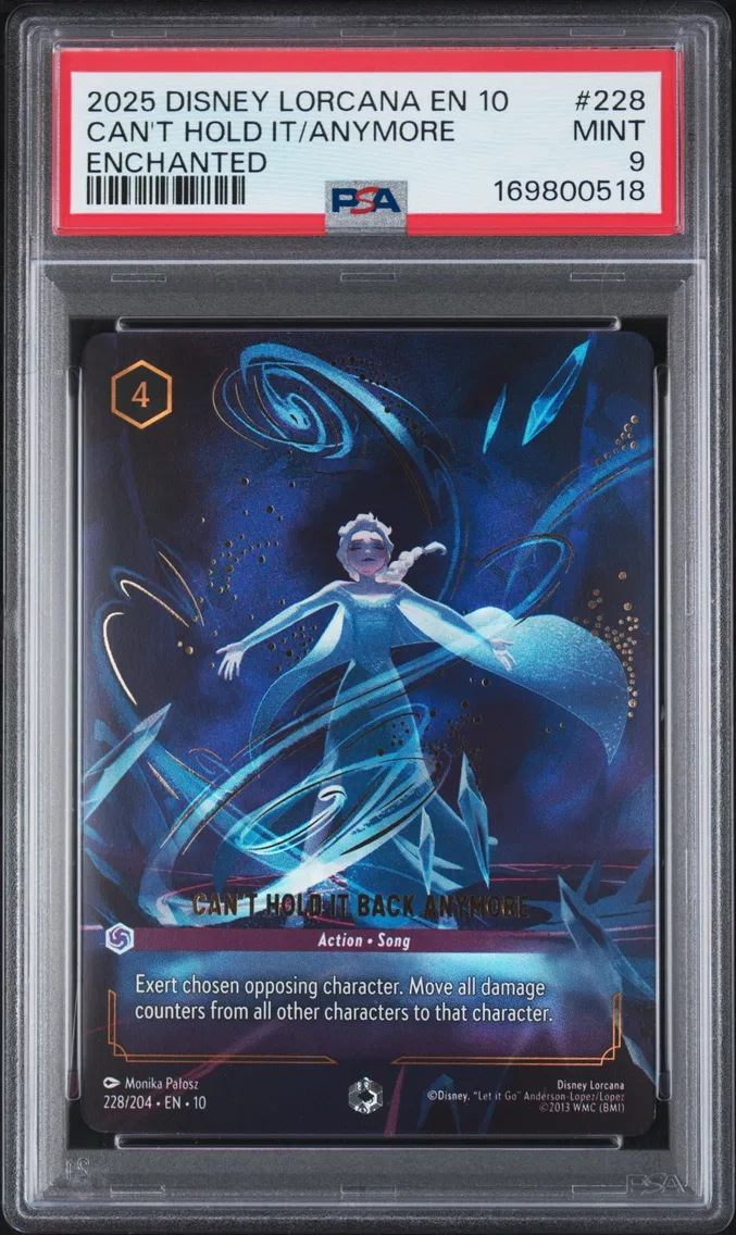 2025 #228 Can't Hold It Back Anymore PSA 9 Disney Lorcana EN 10-Whispers in the Well
