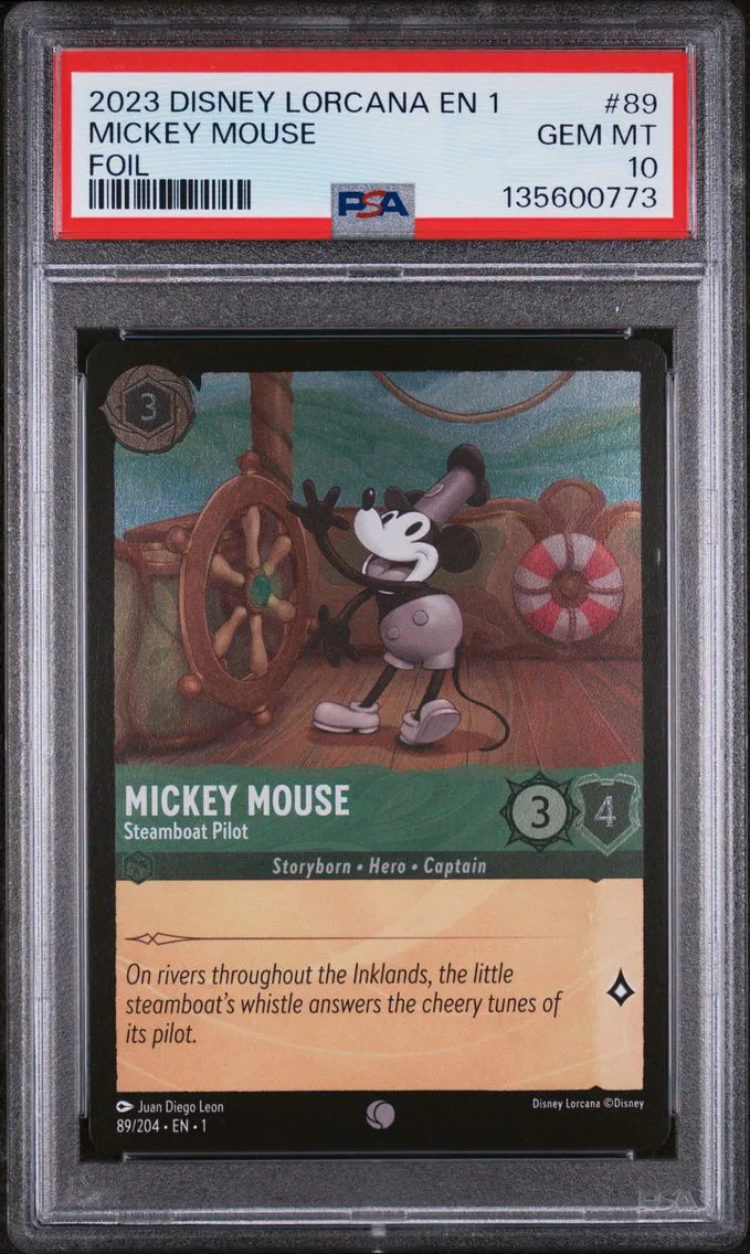2023 #89 Mickey Mouse - Steamboat Pilot PSA 10 Disney Lorcana EN 1-the First Chapter