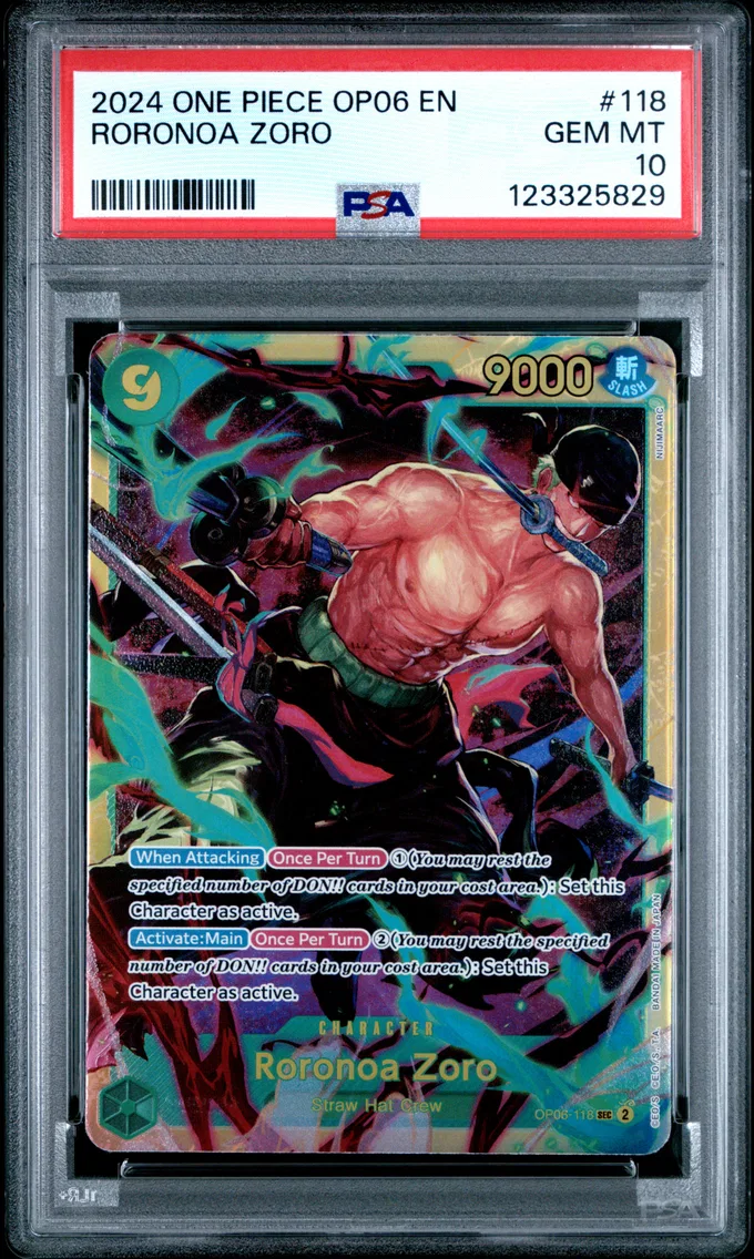 2024 #118 Roronoa Zoro PSA 10 One Piece OP06-Wings of the Captain