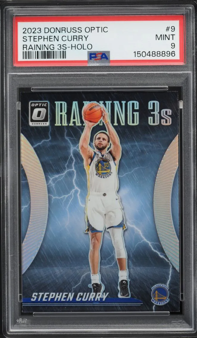 2023 Donruss Optic Raining 3s Holo Stephen Curry #9 PSA 9 MINT