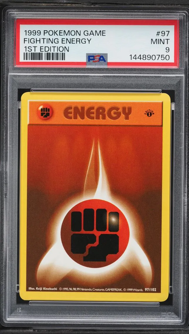 1999 #97 Fighting Energy PSA 9 Pokemon Base Set Shadowless 1st Edition