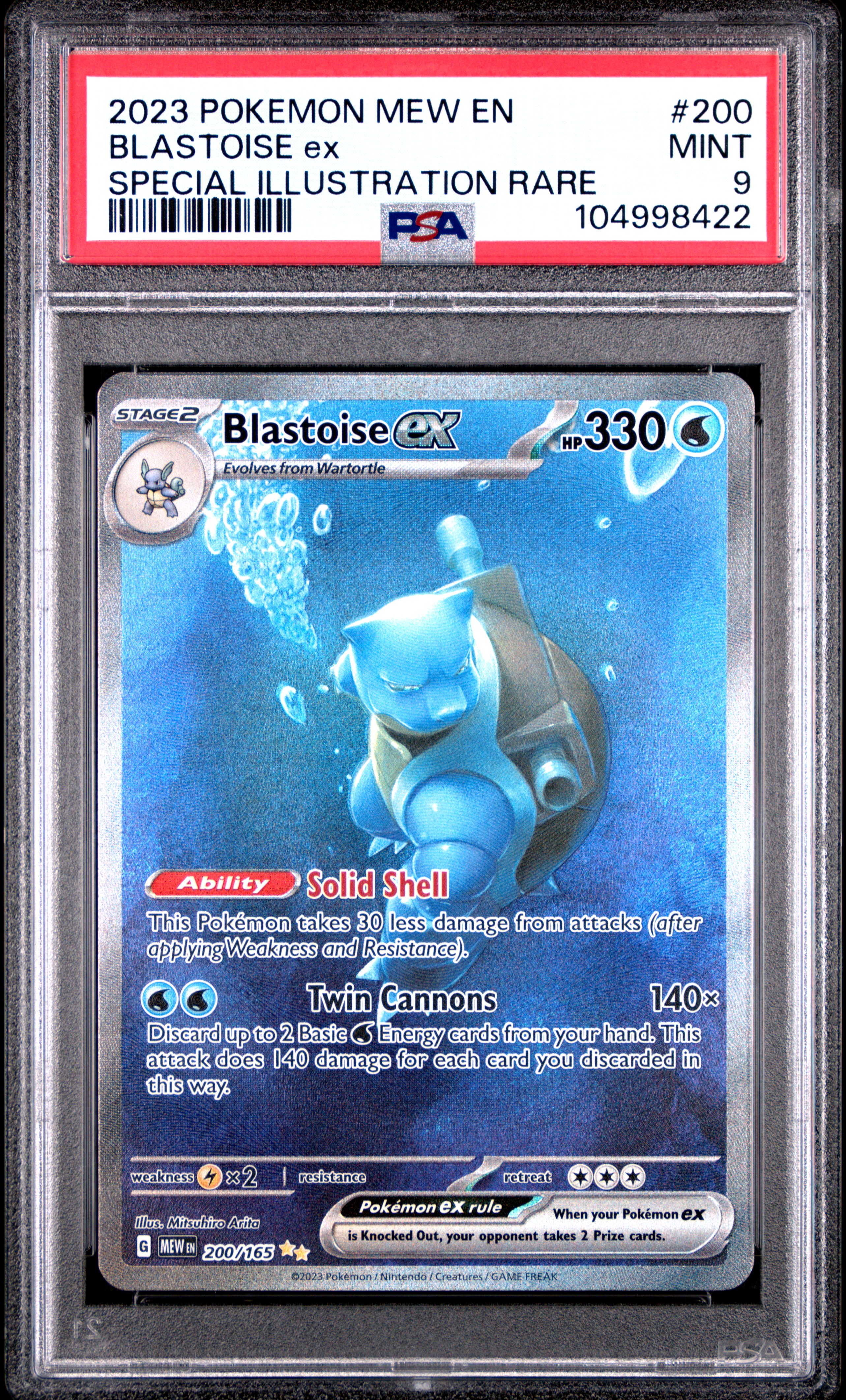 2023 #200 Blastoise Ex PSA 9 Mew En-151