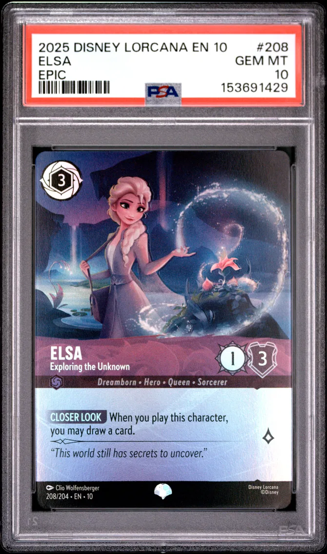 2025 #208 Elsa - Exploring the Unknown PSA 10 Disney Lorcana EN 10-Whispers in the Well