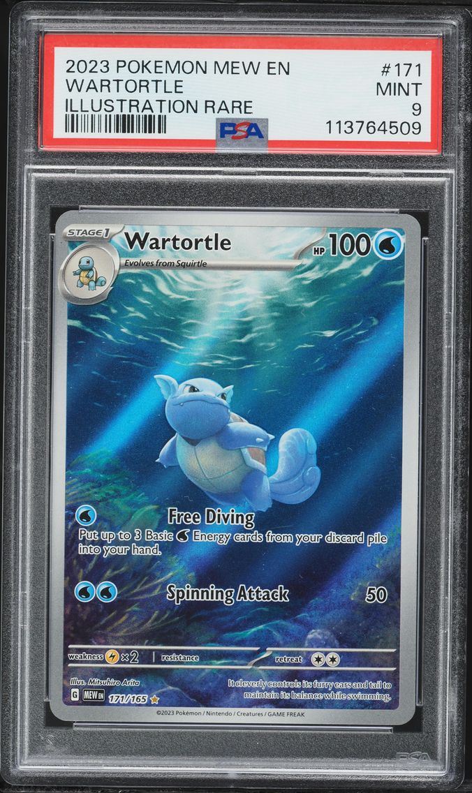 2023 #171 Wartortle PSA 9 Mew EN-151 Pokemon
