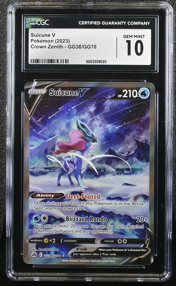 2023 #GG38 Crown Zenith - English Suicune V Galarian Gallery Holo CGC 10 Pokemon