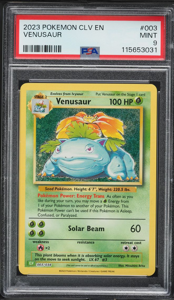 2023 #003 Venusaur PSA 9 CLV-Trading Card Game Classic Venusaur & Lugia EX Deck Pokemon