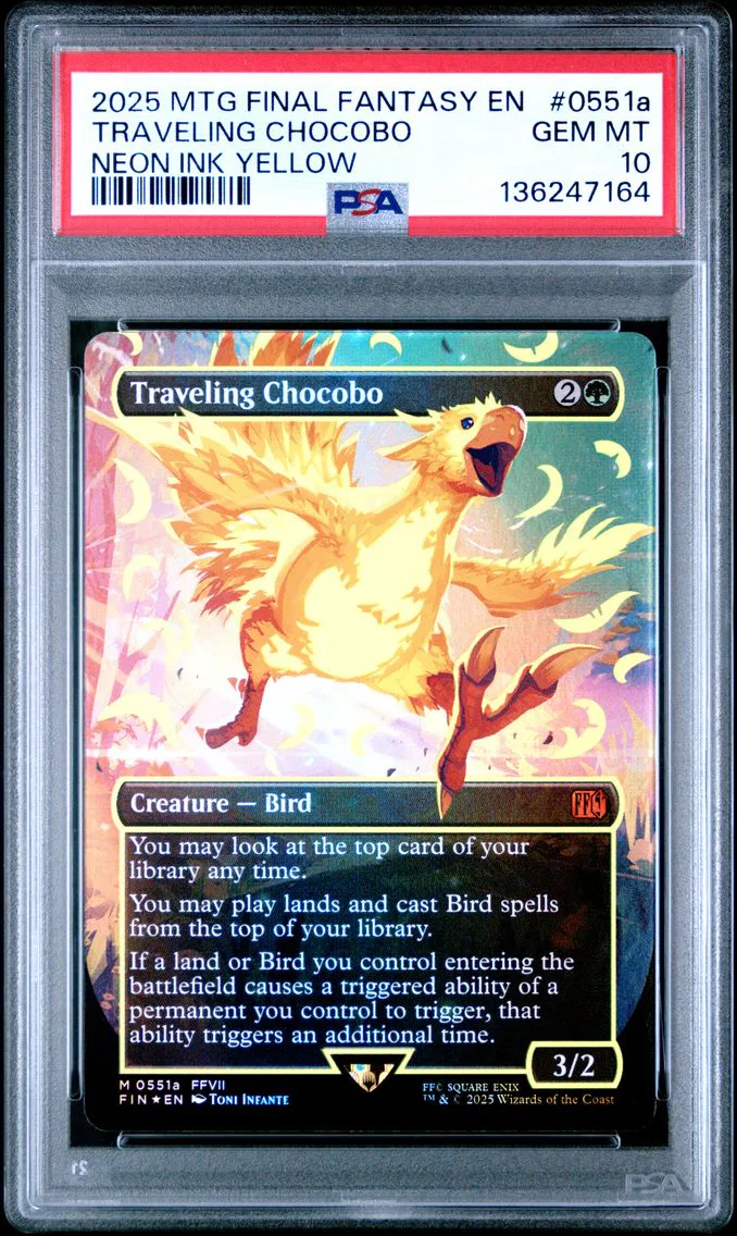 2025 #0551a Traveling Chocobo PSA 10 Final Fantasy Magic The Gathering
