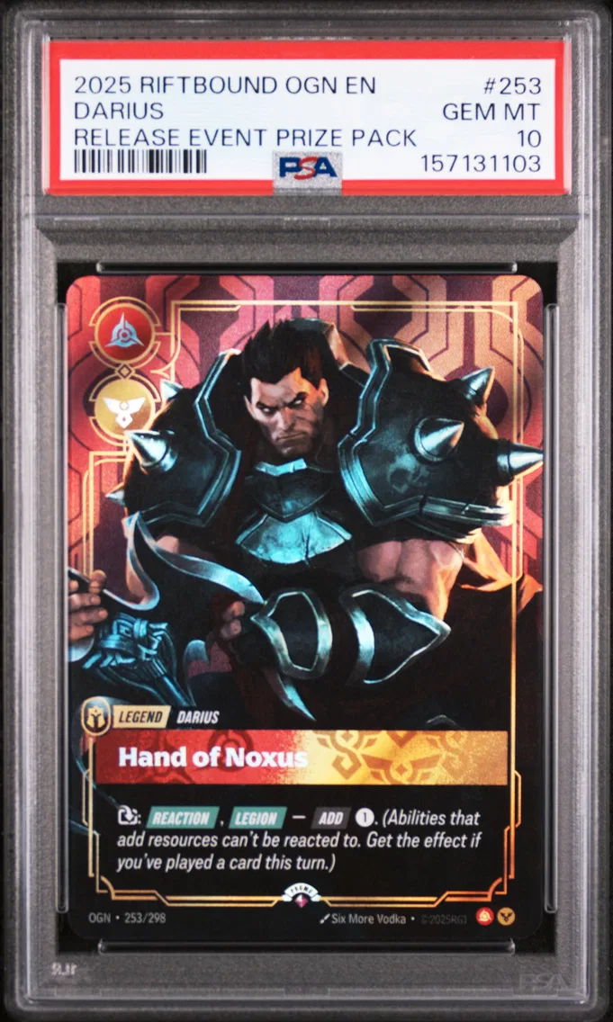 2025 #253 Darius - Hand of Noxus PSA 10 Riftbound: League of Legends Ogn-Origins