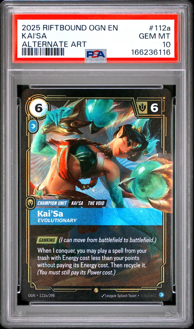 2025 #112a Kai'SA - Evolutionary PSA 10 Riftbound: League of Legends Ogn-Origins
