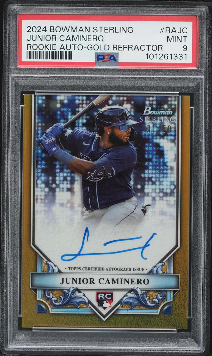 2024 #RAJC Junior Caminero PSA 9 Bowman Sterling Rookies Autographs Baseball