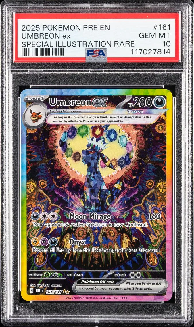 2025 #161 Umbreon ex SIR PSA 10 Scarlet and Violet Prismatic Evolutions Pokemon