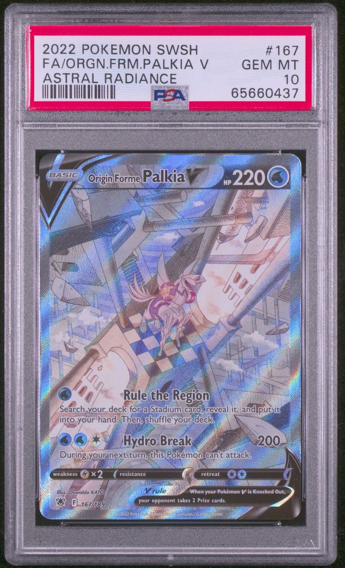 2022 #167 Full Art/Origin Forme Palkia V PSA 10 Sword & Shield Astral Radiance Pokemon