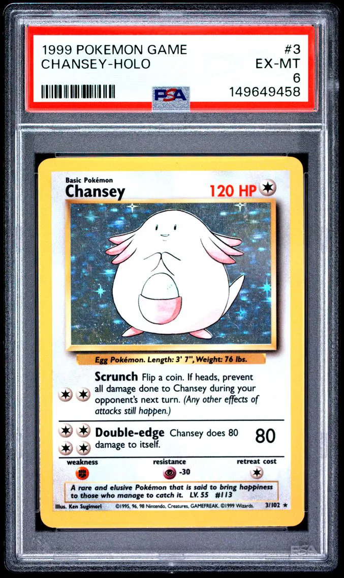 1999 #3 Chansey-Holo PSA 6 Game