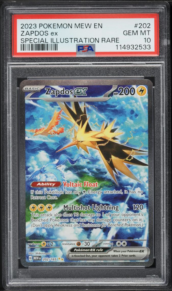 2023 #202 Zapdos EX PSA 10 Mew EN-151 Pokemon