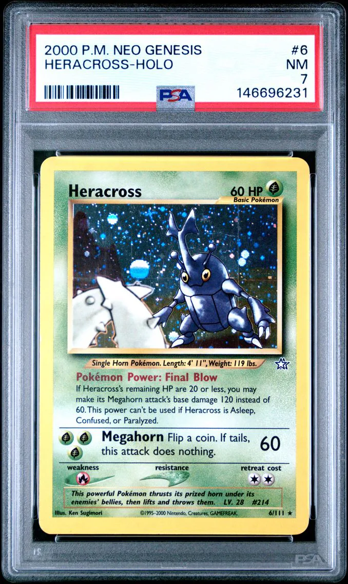2000 #6 Heracross-Holo PSA 7 Neo Genesis Pokemon