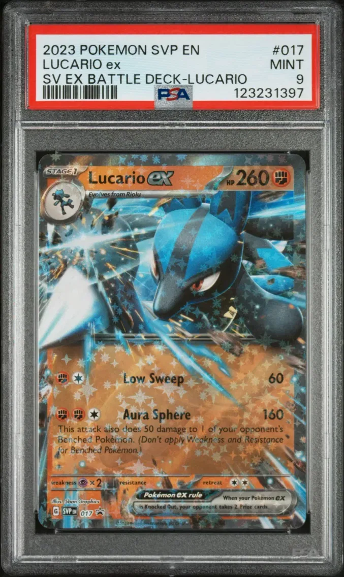 2023 Pokemon Svp EN-SV Black Star Promo Lucario EX Svp EN-SV Black Star Promo #017 PSA 9