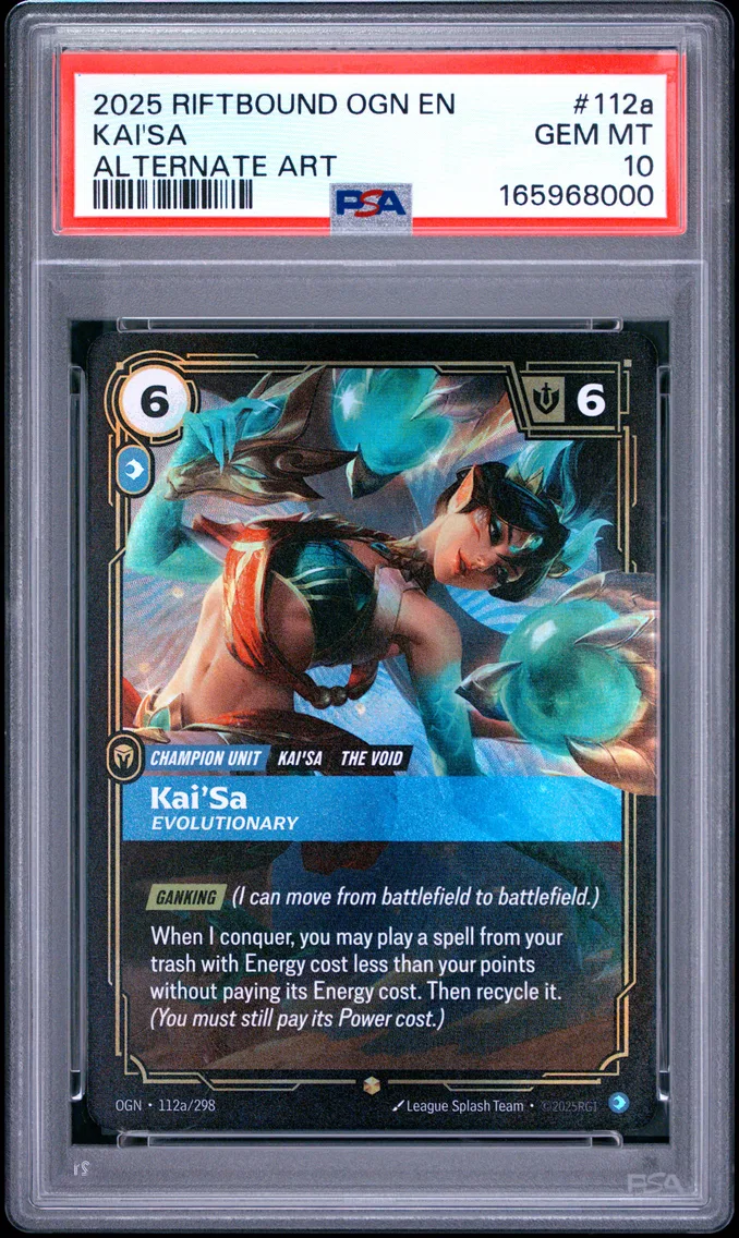2025 #112a Kai'SA - Evolutionary PSA 10 Riftbound: League of Legends Ogn-Origins