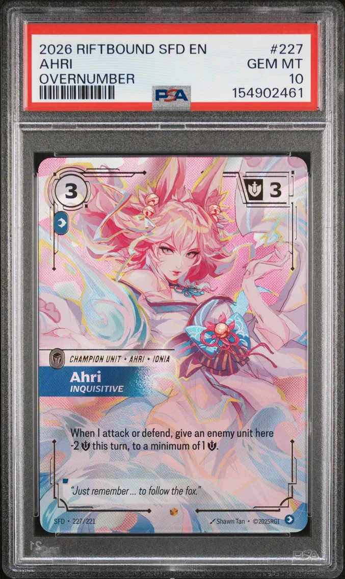 2026 #227 Ahri - Inquisitive PSA 10 Riftbound: League of Legends Sfd-Spiritforged