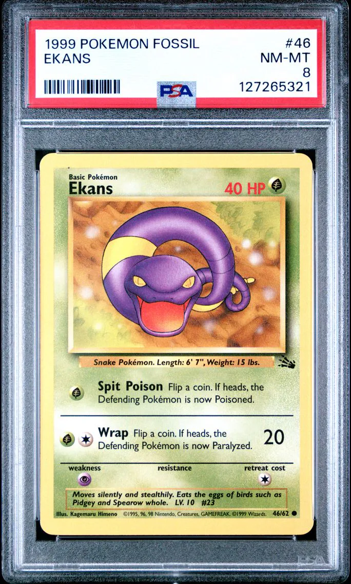 1999 #46 Ekans PSA 8 Fossil