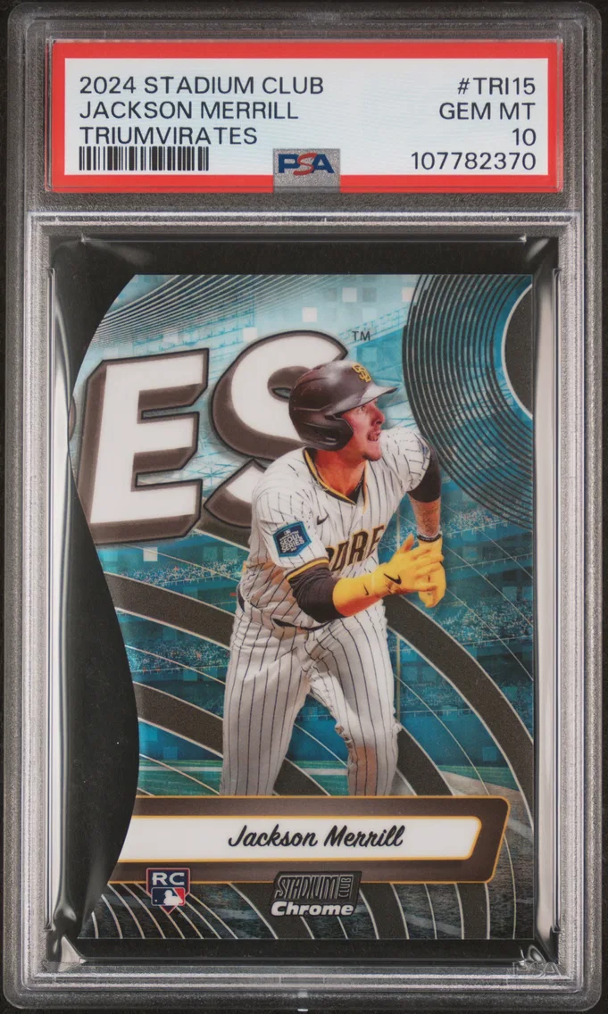 2024 #TRI15 JACKSON MERRILL PSA 10 Topps Stadium Club Triumvirates