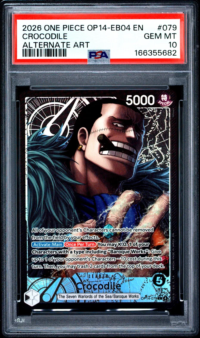 2026 #079 Crocodile PSA 10 One Piece OP14-EB04-the Azure Sea's Seven