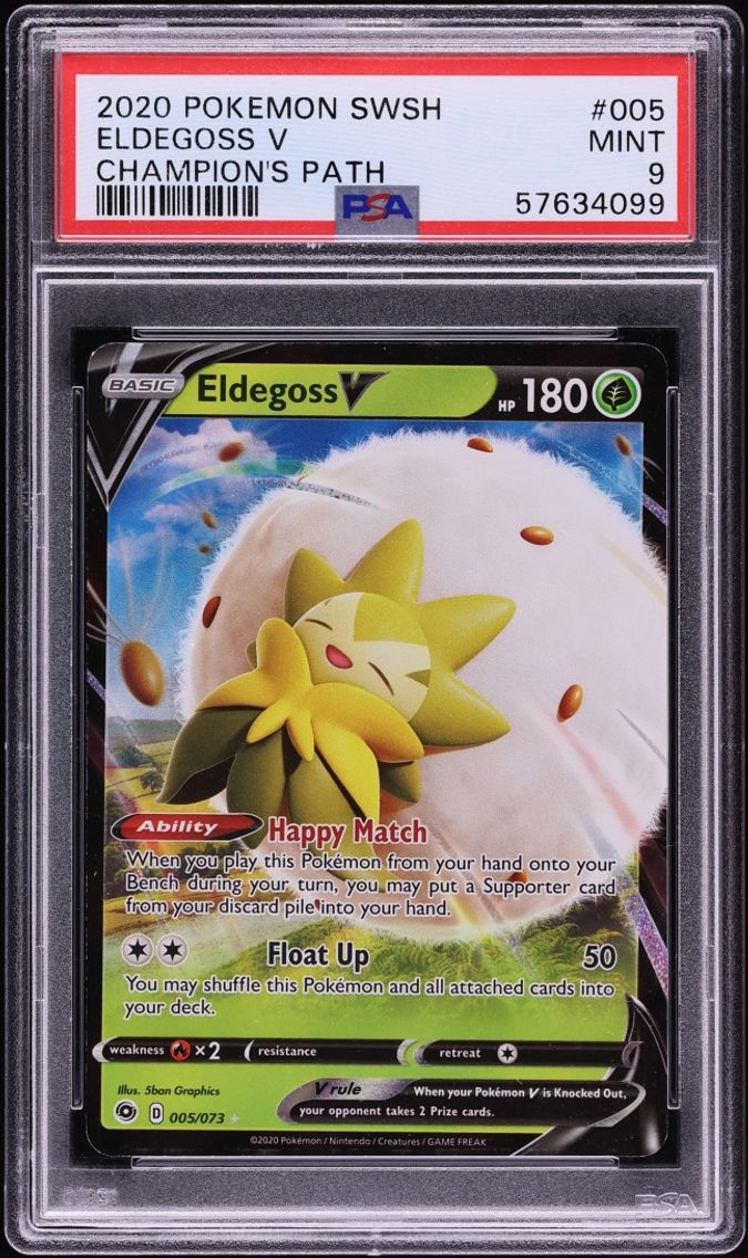 2020 #5 Eldegoss V PSA 9 Pokemon Sword & Shield Champion's Path