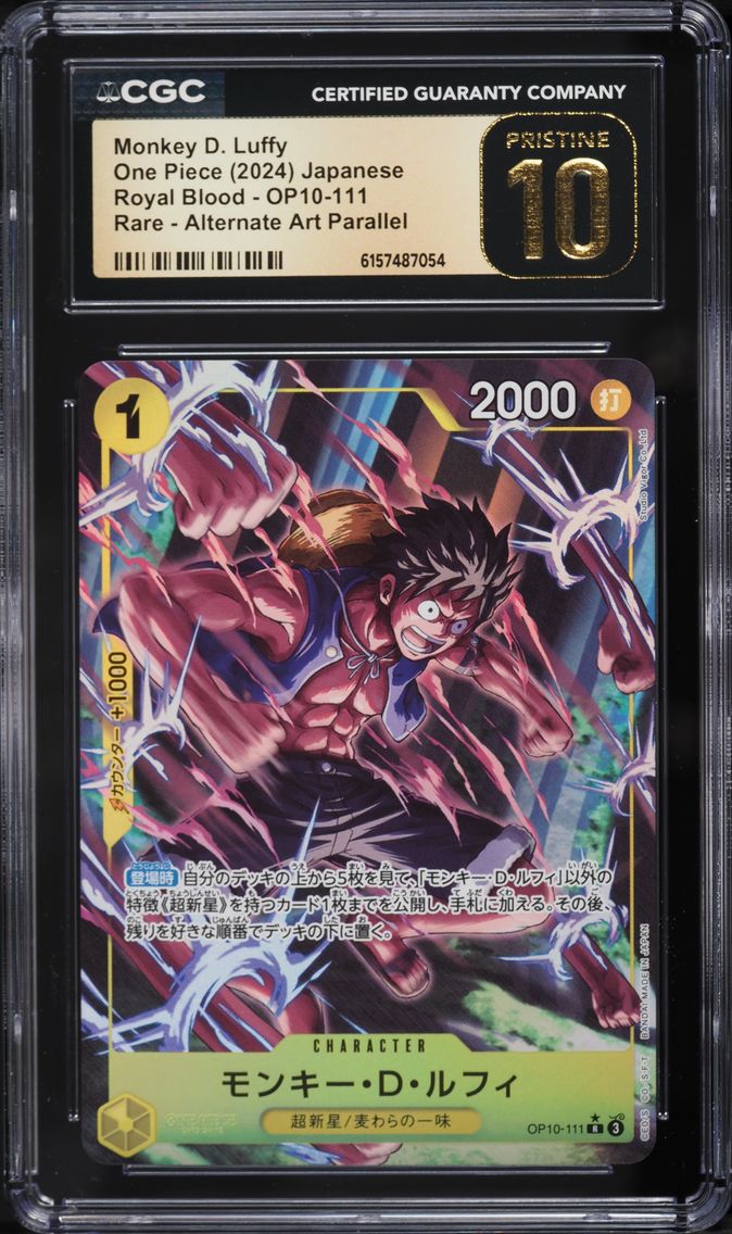 2024 #OP10-111 Alt Art Monkey D. Luffy CGC 10 PRISTINE Royal Blood One Piece
