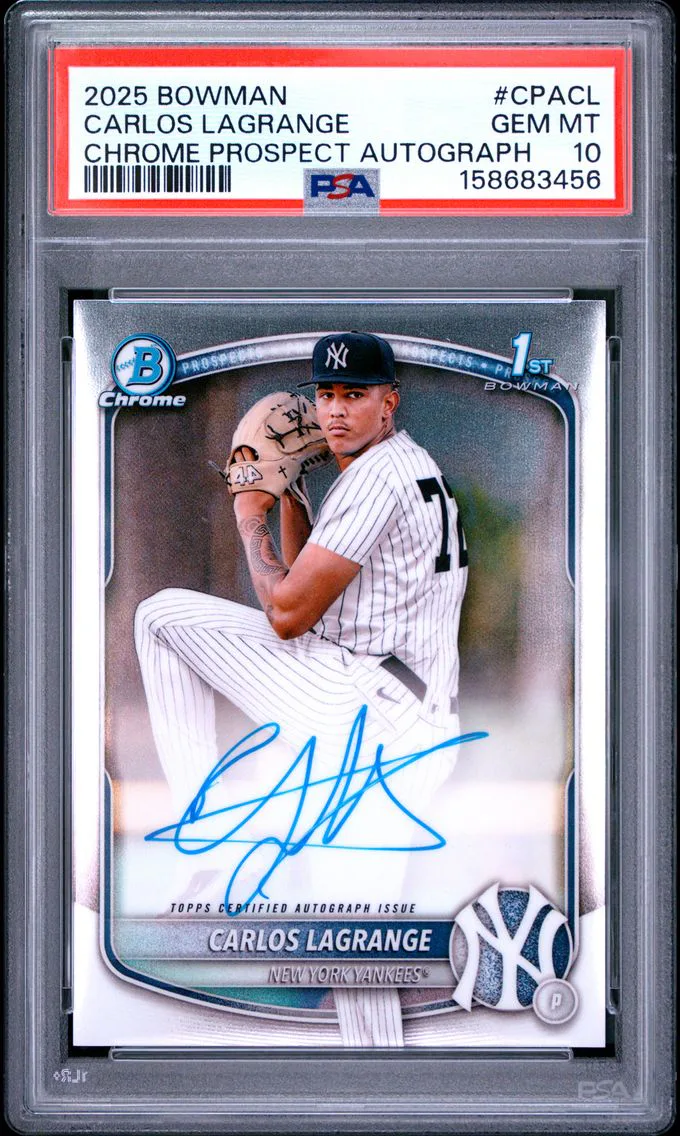 2025 #CPACL CARLOS LAGRANGE PSA 10 Bowman Chrome Prospect Autographs